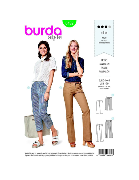 Patron Burda 6432 - Pantalon