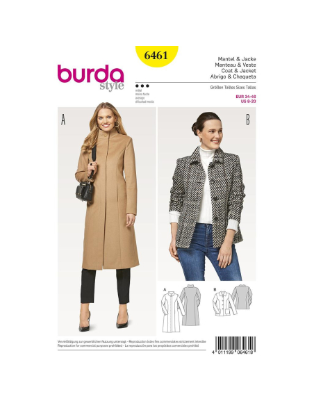 Patron Burda 6461 - Manteau et veste