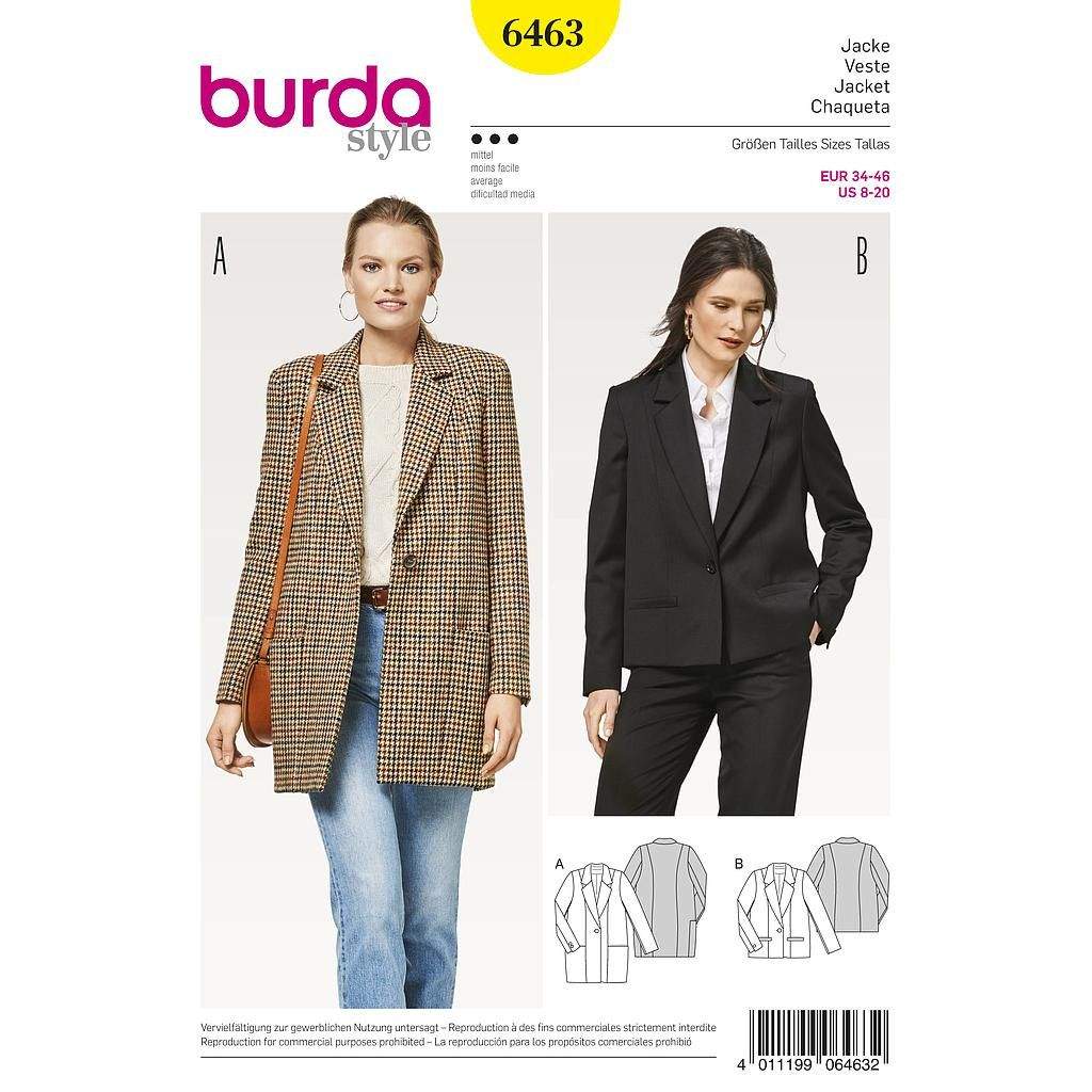Patron Burda 6463 - Veste