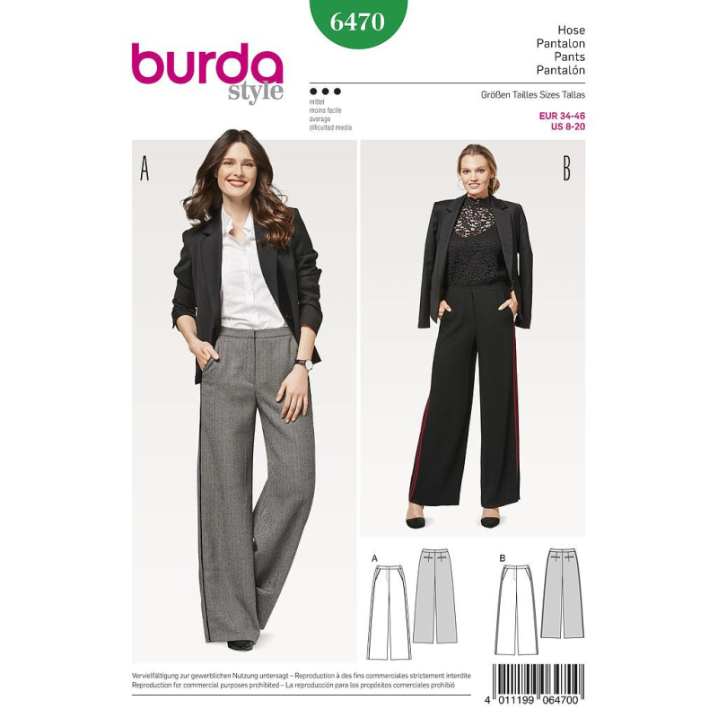 Patron Burda 6470 - Pantalon