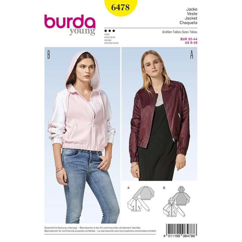 Patron Burda 6478 - Veste