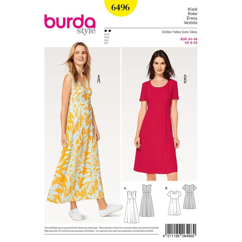 Patron Burda - 6496 Robe