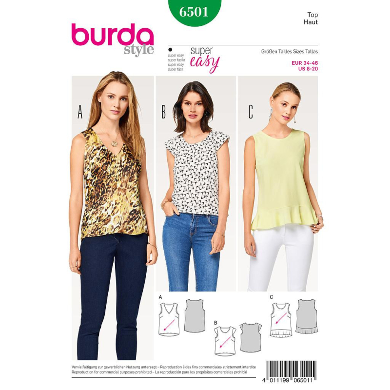 Patron Burda 6501 - Top