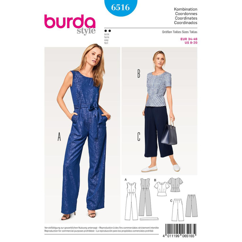 Patron Burda 6516 - Ensemble dame