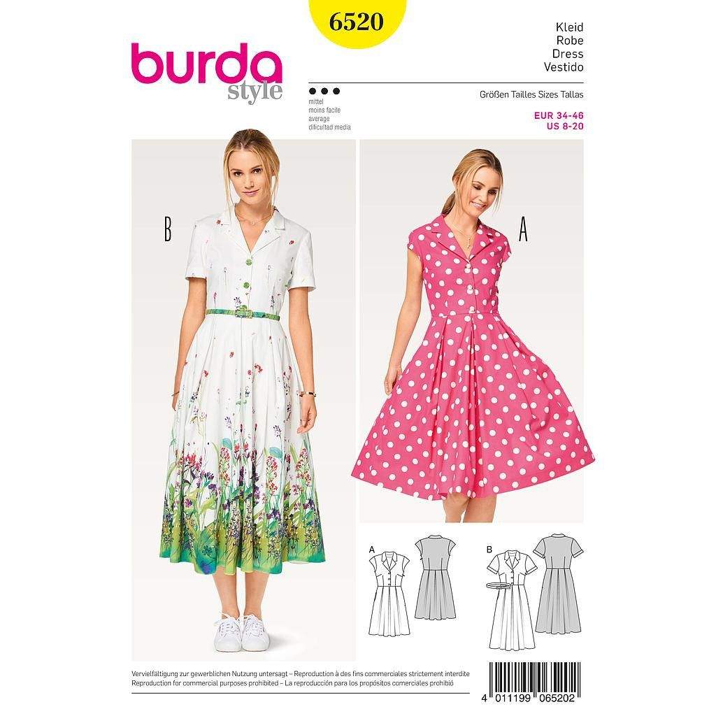 Patron Burda 6520 - Robe