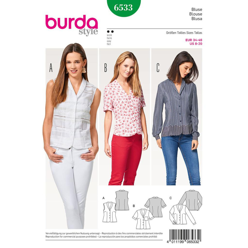 Patron Burda 6533 - Blouse