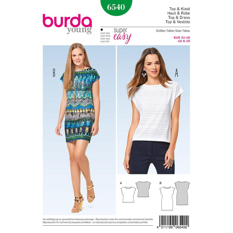 Patron Burda 6540 - Haut et robe