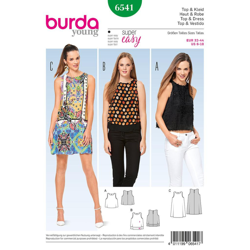 Patron Burda 6541 - Haut et robe