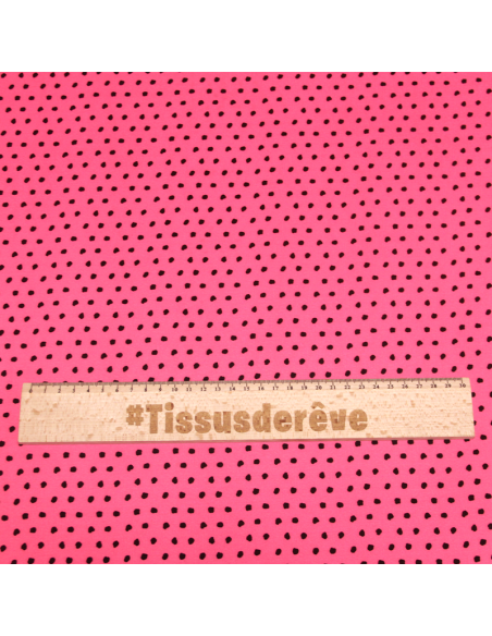 Javanaise imprimée à pois tachetés - Pois noir fond rose