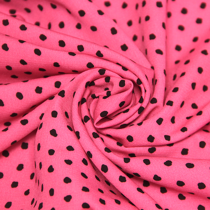 Javanaise imprimée à pois tachetés - Pois noir fond rose