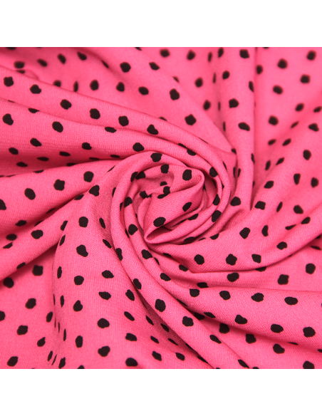 Javanaise imprimée à pois tachetés - Pois noir fond rose