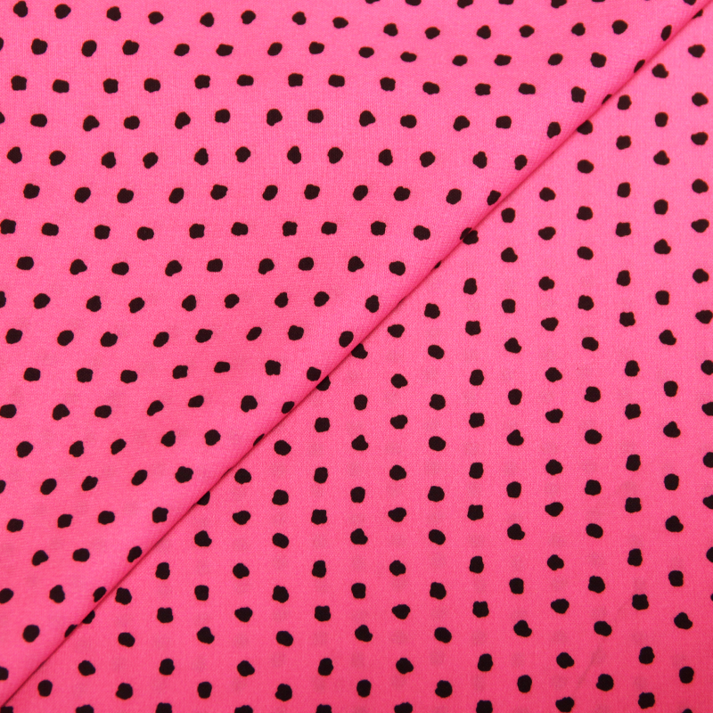 Javanaise imprimée à pois tachetés - Pois noir fond rose