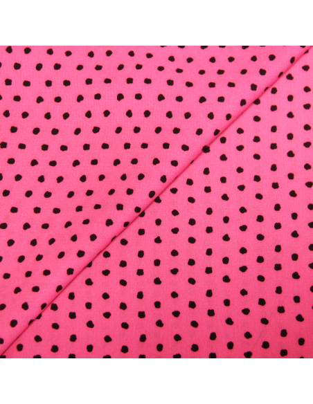 Javanaise imprimée à pois tachetés - Pois noir fond rose