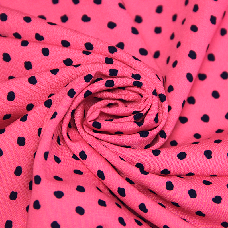 Javanaise imprimée à pois tachetés - Pois marine fond rose