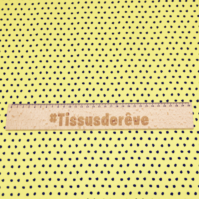 Javanaise imprimée à pois tachetés - Pois marine fond jaune fluo