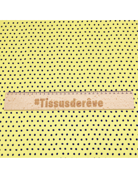 Javanaise imprimée à pois tachetés - Pois marine fond jaune fluo