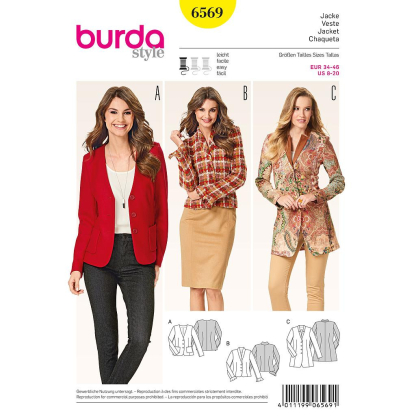 Patron Burda 6569 - Veste