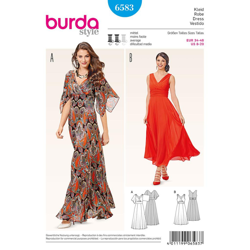 Patron Burda 6583 - Robe