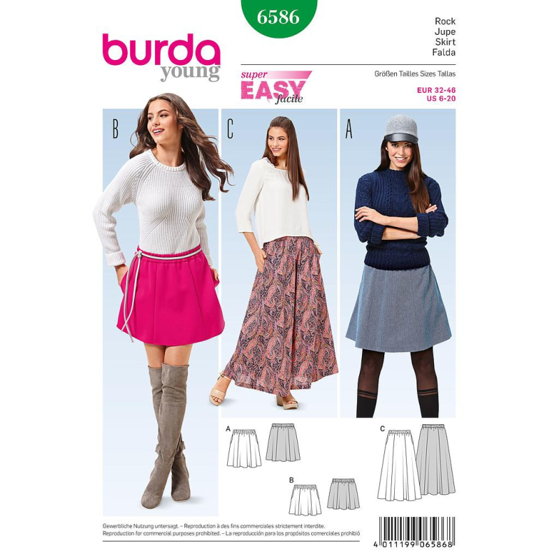 Patron Burda 6586 - Jupe