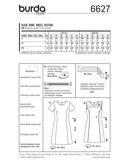 Patron Burda 6627 - Robe