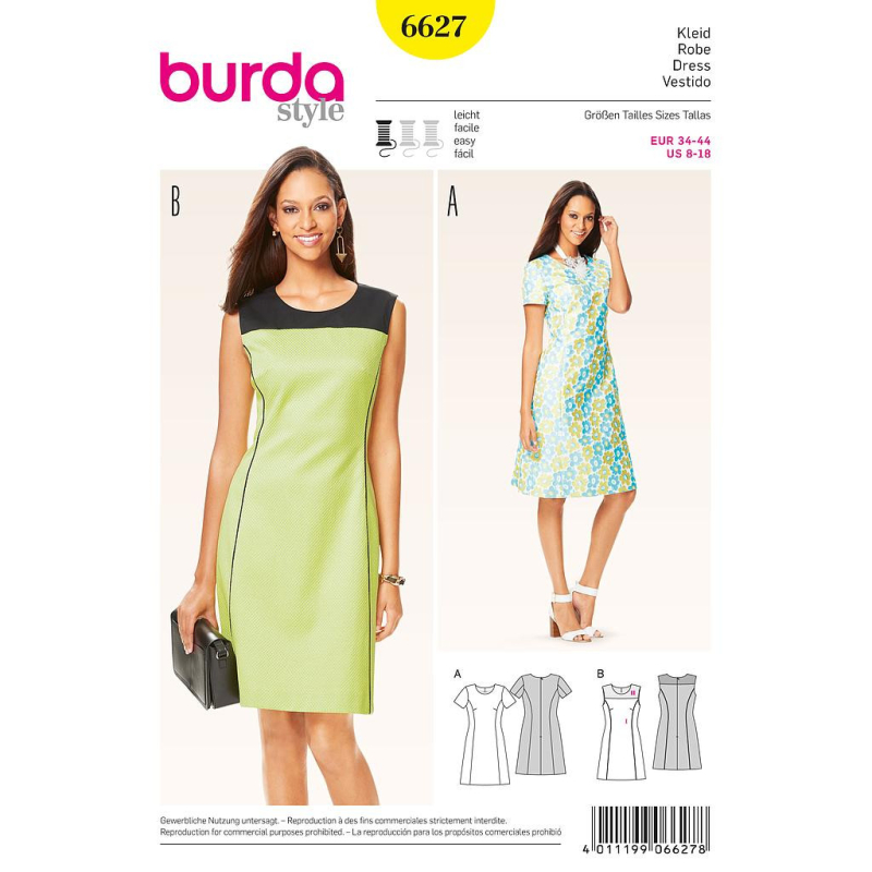 Patron Burda 6627 - Robe