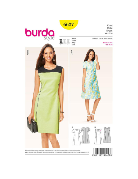 Patron Burda 6627 - Robe