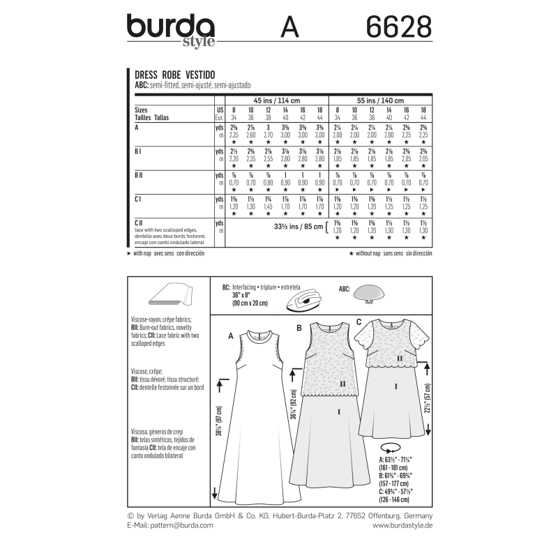 Patron Burda 6628 - Robe