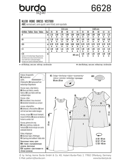 Patron Burda 6628 - Robe
