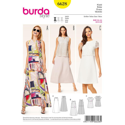 Patron Burda 6628 - Robe