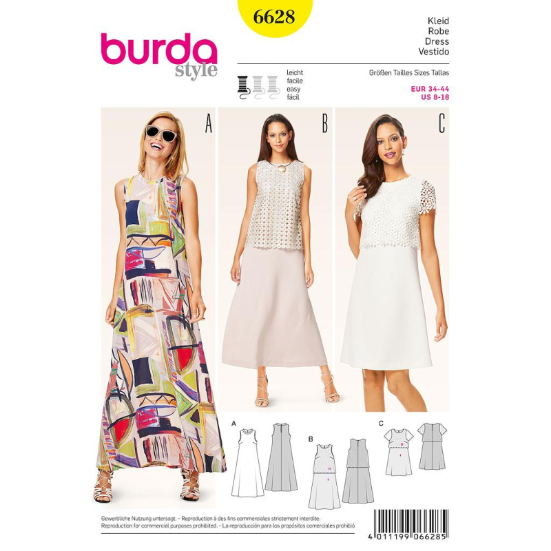 Patron Burda 6628 - Robe