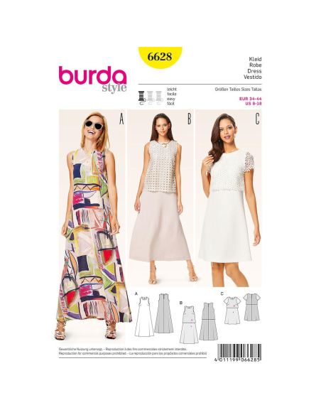 Patron Burda 6628 - Robe