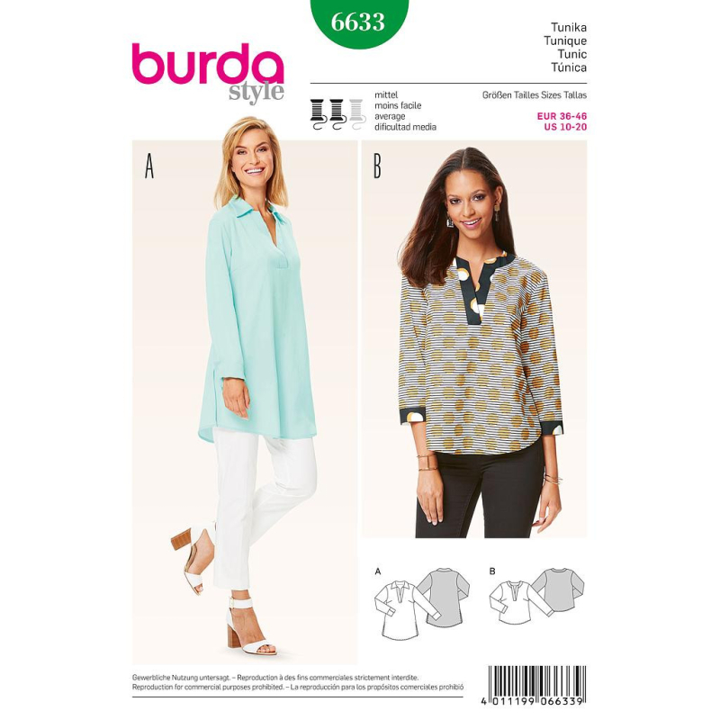 Patron Burda 6633 - Tunique