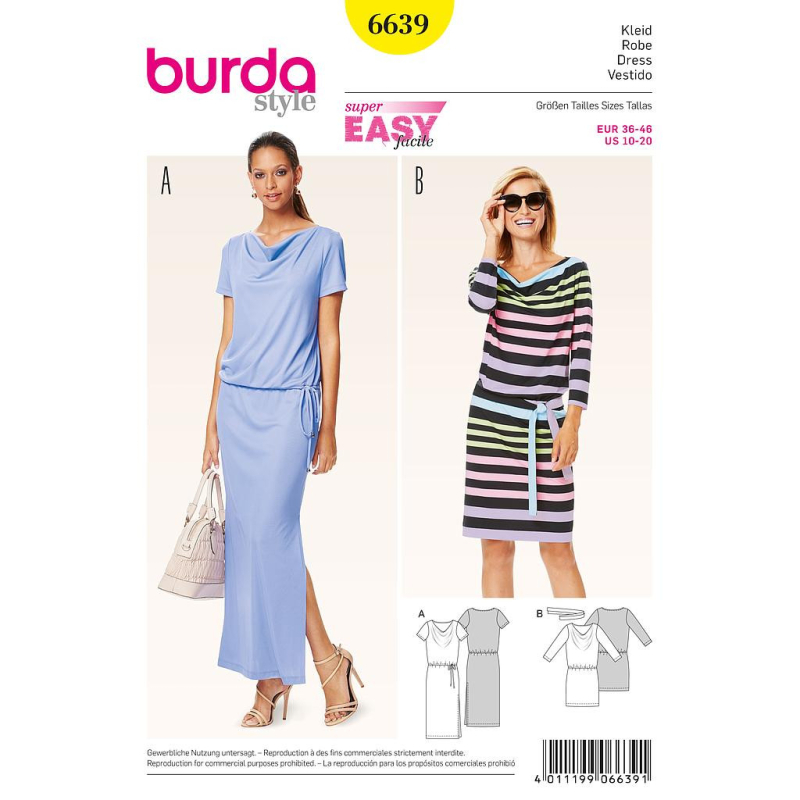 Patron Burda 6639 - Robe