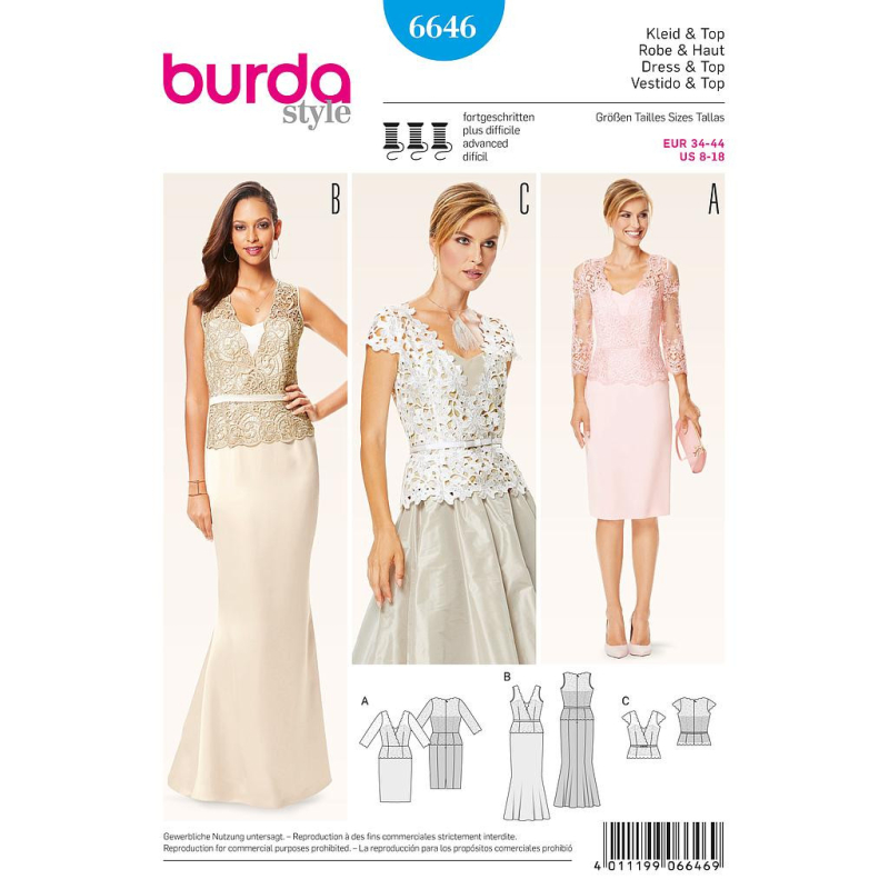 Patron Burda 6646 - Robe & haut