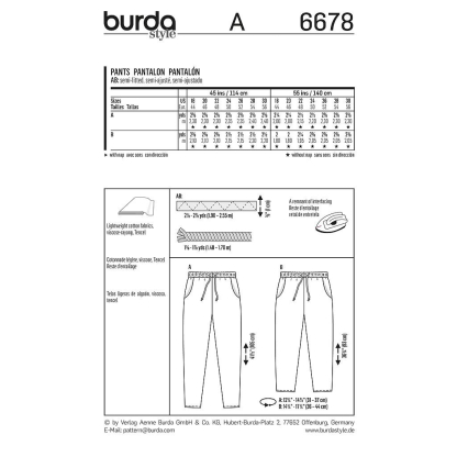 Patron Burda 6678 - Pantalon 2