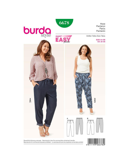 Patron Burda 6678 - Pantalon