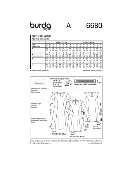 Patron Burda 6680 - Robe