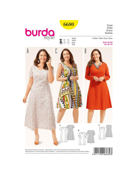 Patron Burda 6680 - Robe