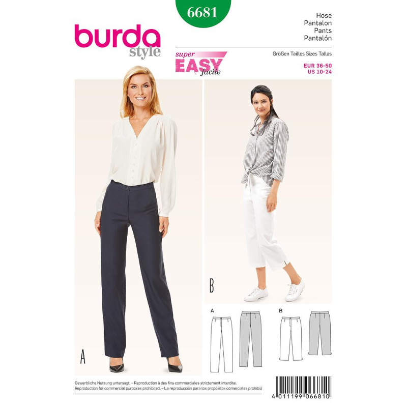 Patron Burda 6681 - Pantalon