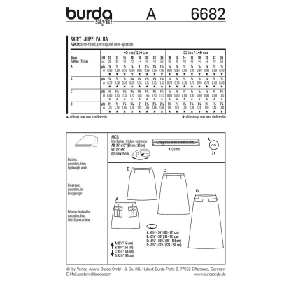 Patron Burda 6682 - Jupe 2