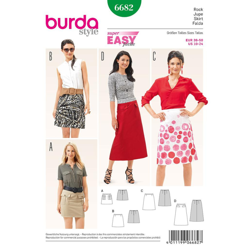 Patron Burda 6682 - Jupe