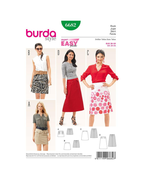 Patron Burda 6682 - Jupe
