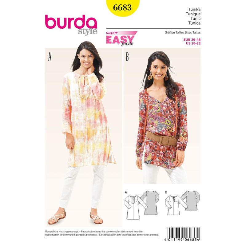 Patron Burda 6683 - Tunique