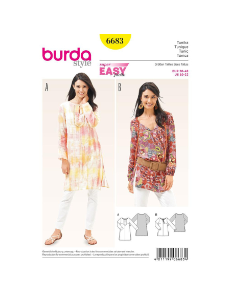 Patron Burda 6683 - Tunique