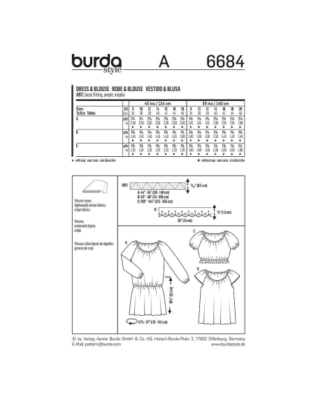 Patron Burda 6684 - Robe et blouse
