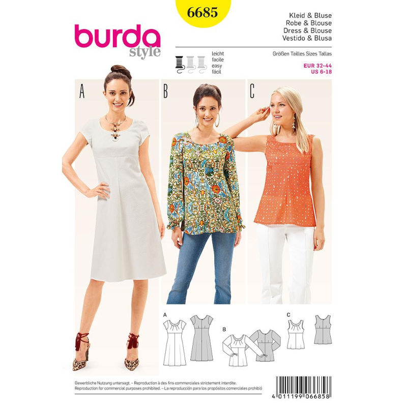Patron Burda 6685 - Robe et blouse