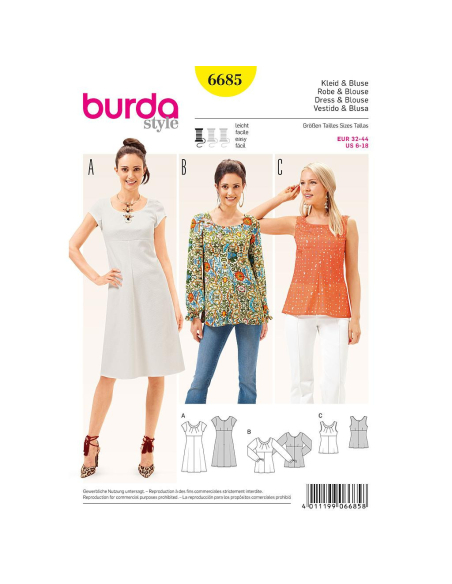 Patron Burda 6685 - Robe et blouse