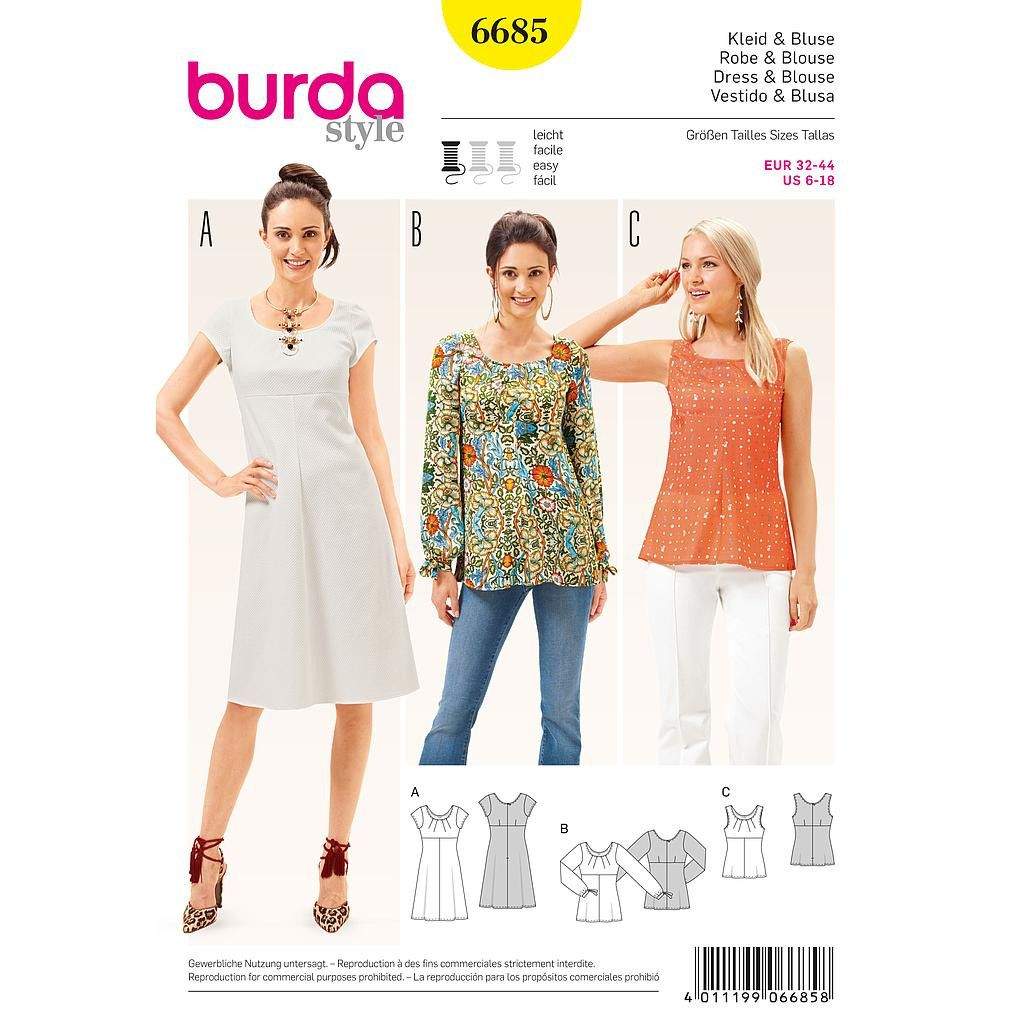Patron Burda 6685 - Robe et blouse