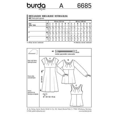 Patron Burda 6685 - Robe et blouse 2