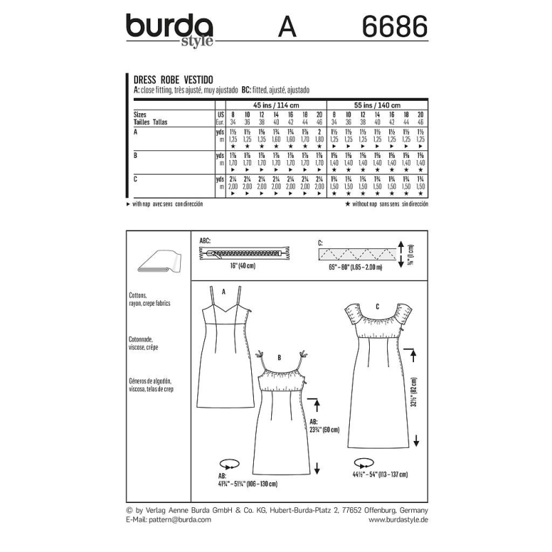 Patron Burda 6686 - Robe